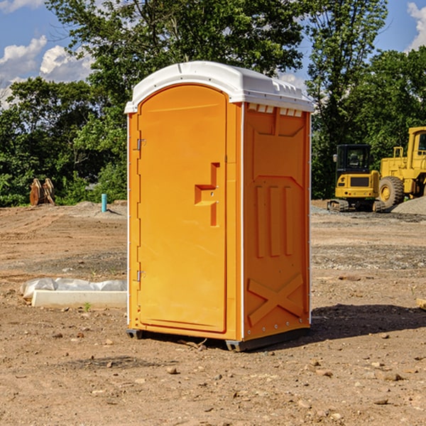 do you offer hand sanitizer dispensers inside the portable restrooms in Highland Meadows